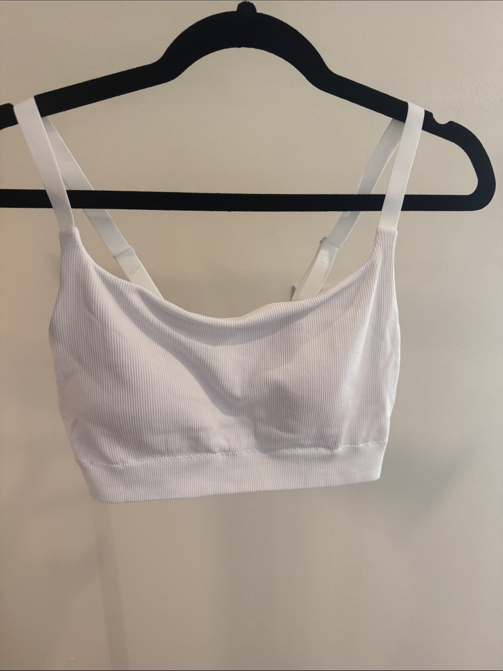 White Ribbed sports bra- Women